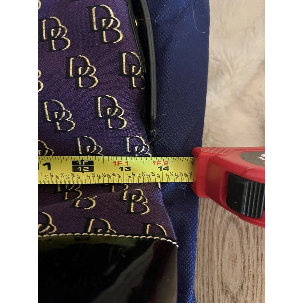 Dooney And Bourke Nikki Purple And Gold Purse With Dust Bag Collegiate
